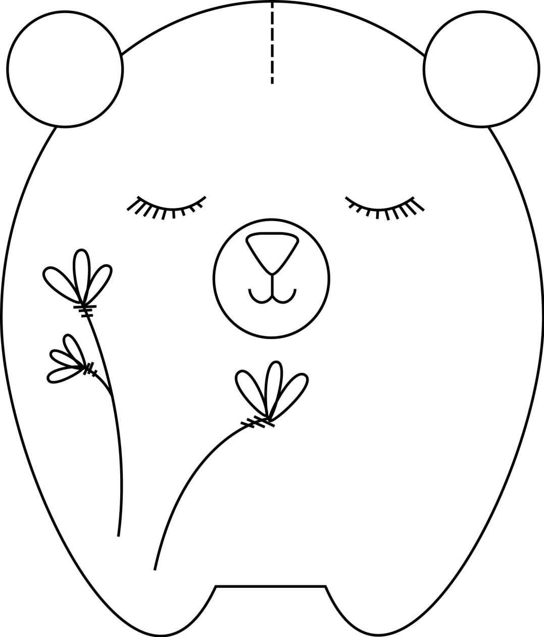 Mönster på liten nalle att sy själv.