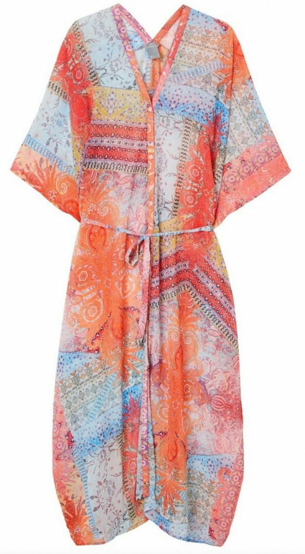 Mönstrad kaftan med knytskärp från Lindex