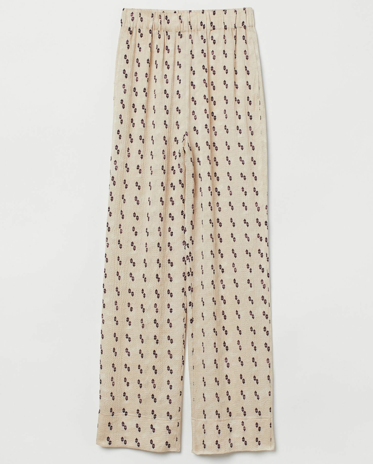 Småmönstrade rakvida byxor med resårlinning, från H&M