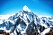 Mount Everest – höga berg med snö på och blå himmel