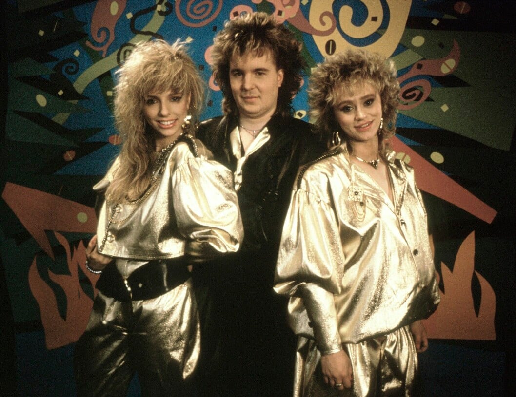 Nanne till höger, tillsammans med Angélique Widengren och Peter Grönvall i Sound of Music år 1986. Gruppen tävlade i Melodifestivalen med låten <span class=" italic" data-lab-italic_desktop="italic">Eldorado</span> och kom fyra. Gruppen Sound of Music, i guldiga 80-talskläder.