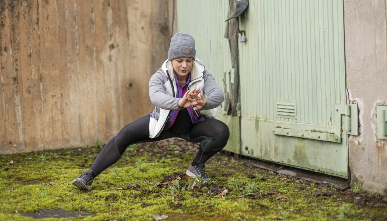 När Jennifer mådde som sämst vägde hon 20 kilo mer än hon gör i dag. Foto: Peter Ericsson När Jennifer mådde som sämst vägde hon 20 kilo mer än hon gör i dag. Här tränar hon utomhus. Foto: Peter Ericsson