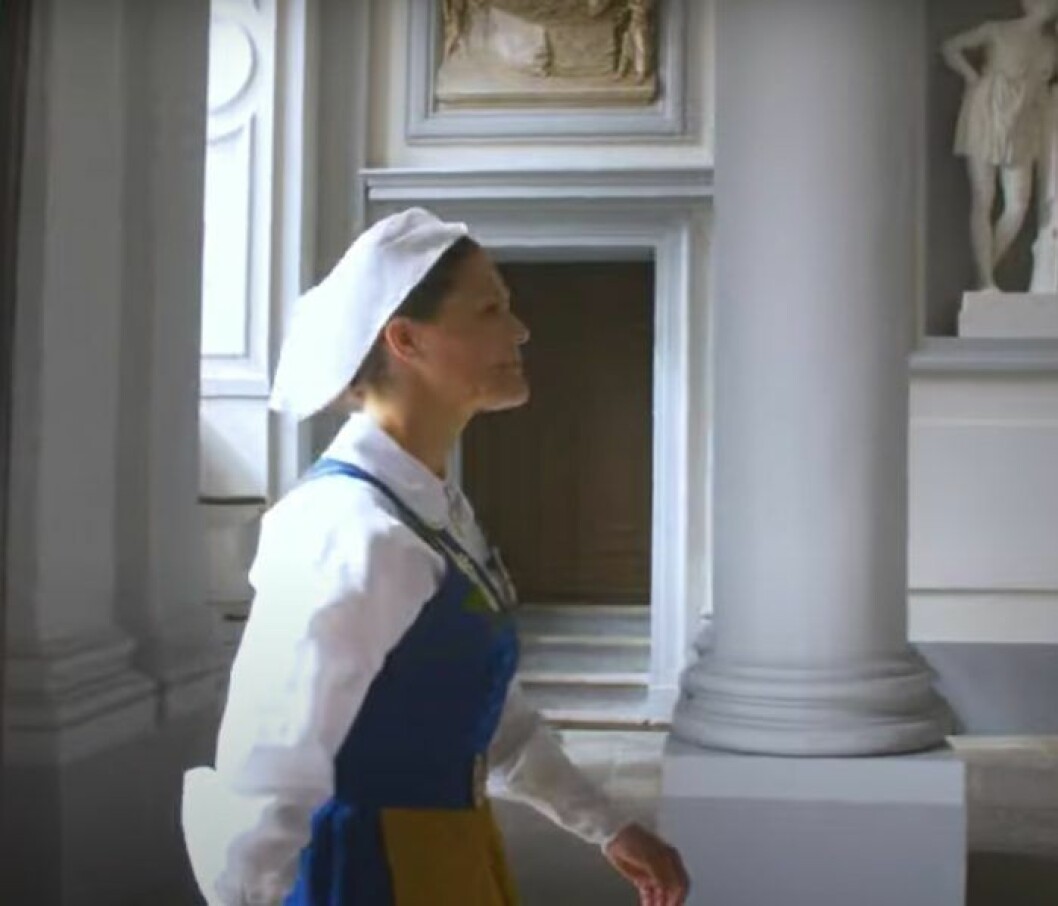 Kronprinsessan Victoria i Östra valvet på Stockholm slott.