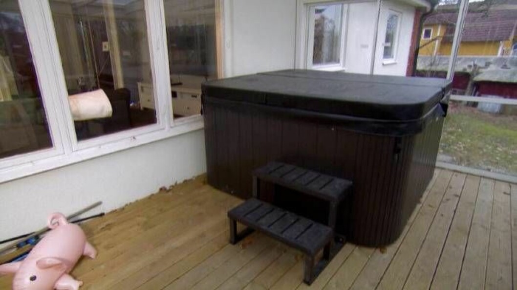 Bubbelpoolen på uteplatsen