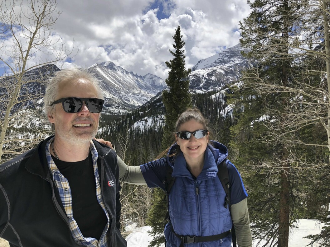 Patric introducerade Nina i resandets värld och hon honom i träningens. Här är de och vandrar i Colorado i USA. Patric Eghammer och Nina Szlapak på vandring bland bergen i Colorado.