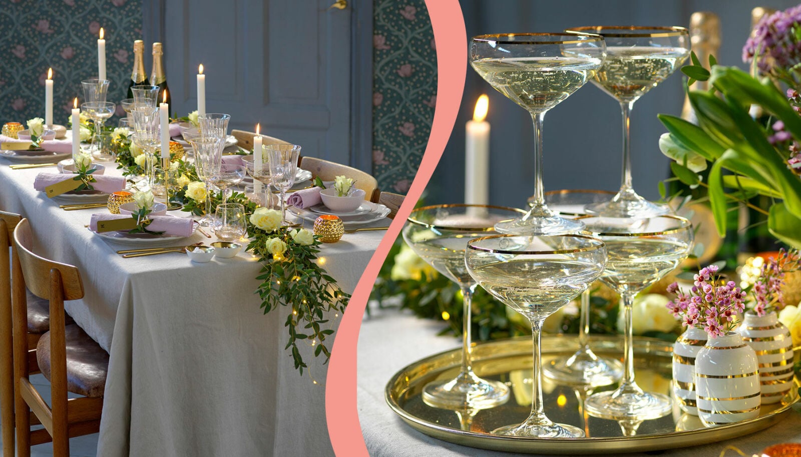 Vackraste dukningen till nyår - blomsterarrangemang | Allas