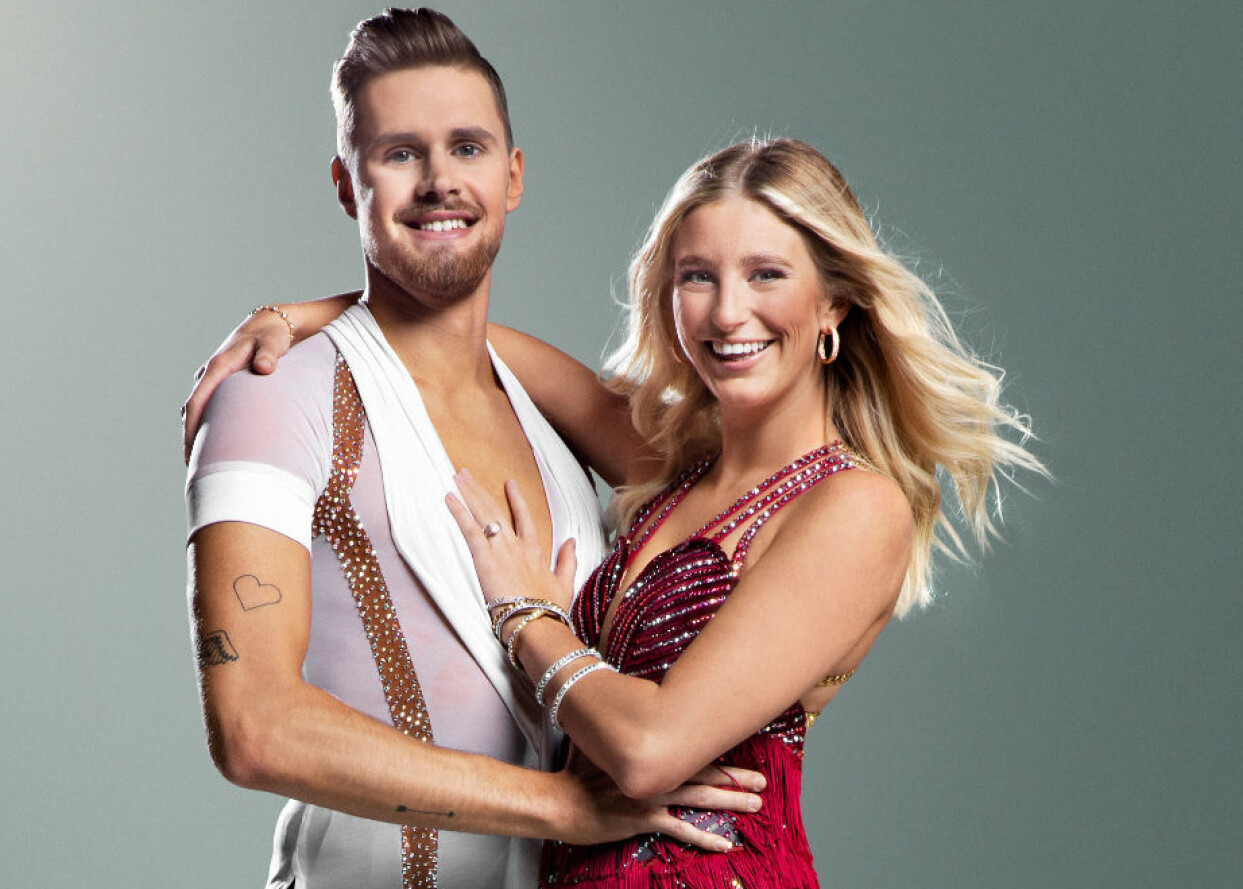 Penny Parnevik och Jacob Persson. Foto: Magnus Ragnvid/TV4 Penny Parnevik och Jacob Persson inför premiären av Let's dance 2020 i TV4.