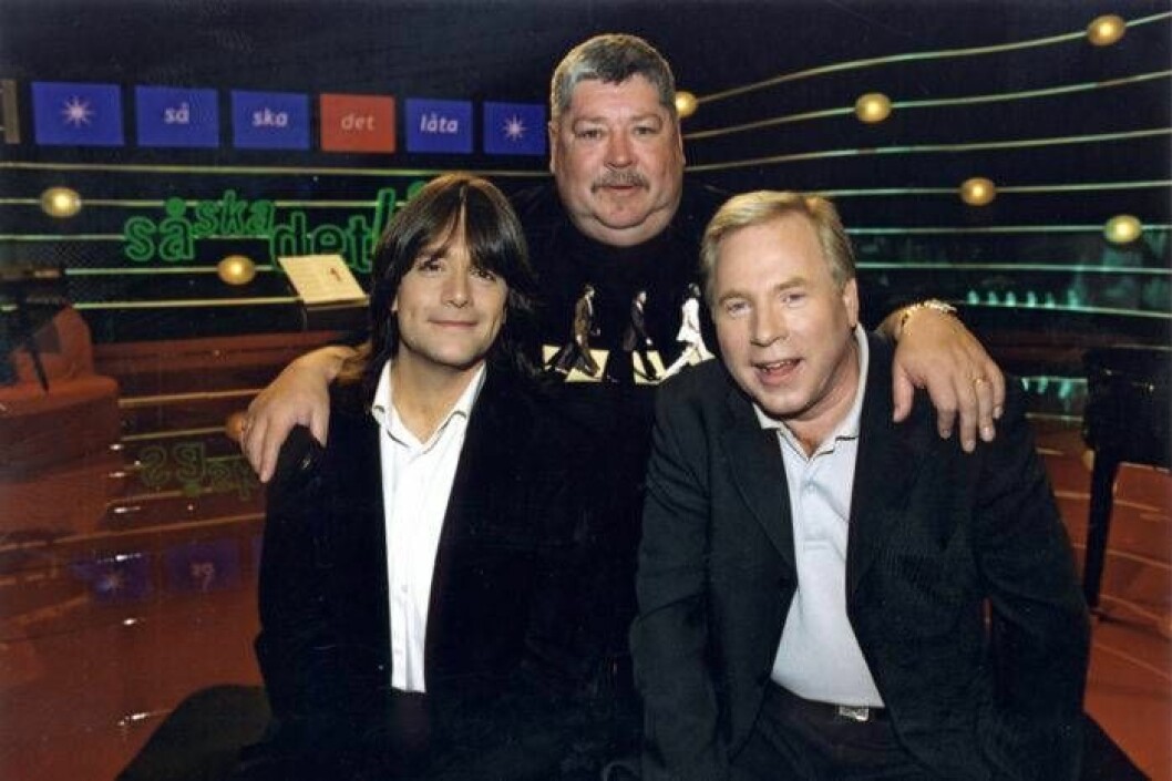 Peter Harryson, Robert Wells och Anders Berglund i <em>Så ska det låta</em> 2001. Foto: Karin Törnblom / IBL Bildbyrå