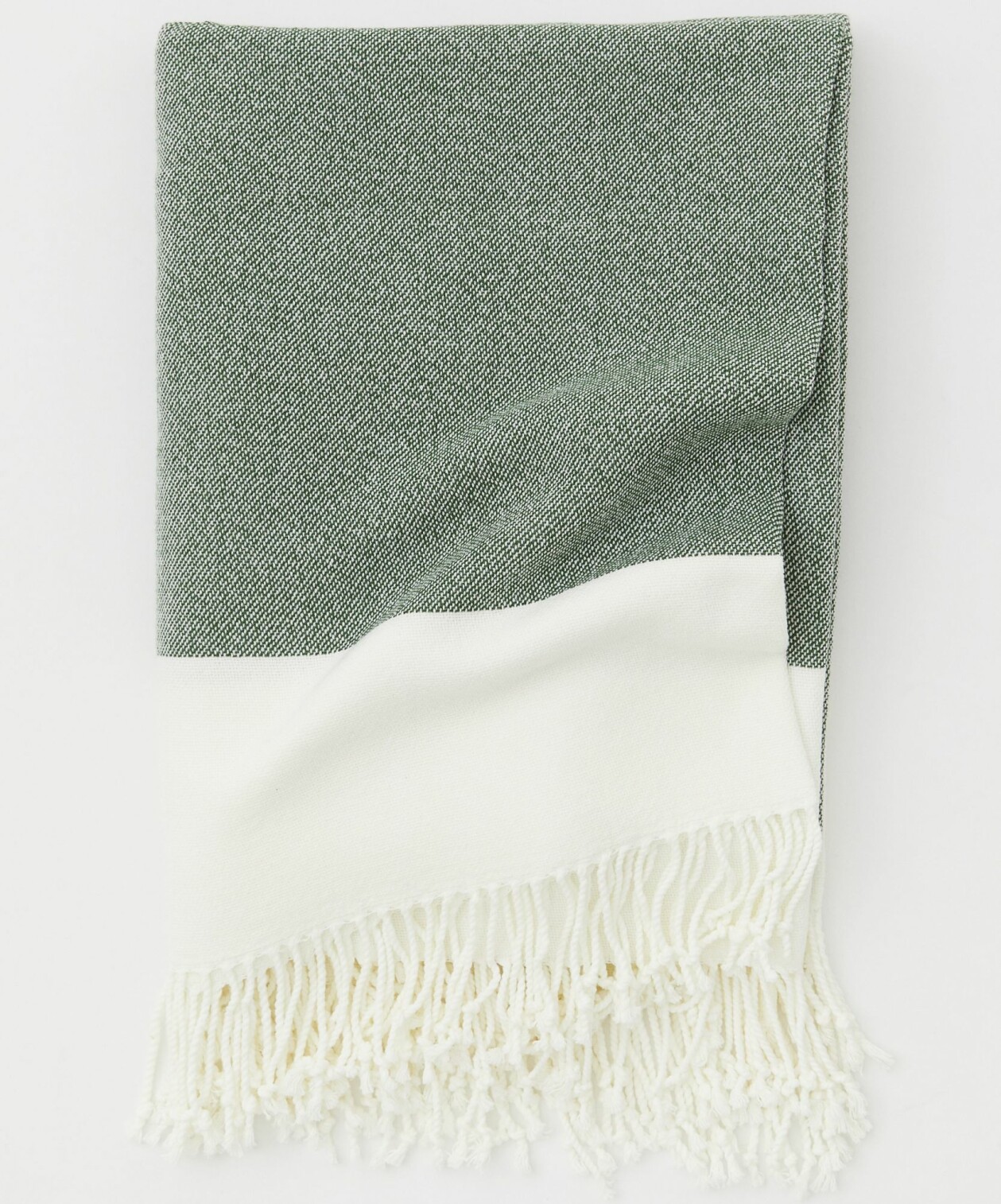 Pläd i grönt och offwhite från H&M Home