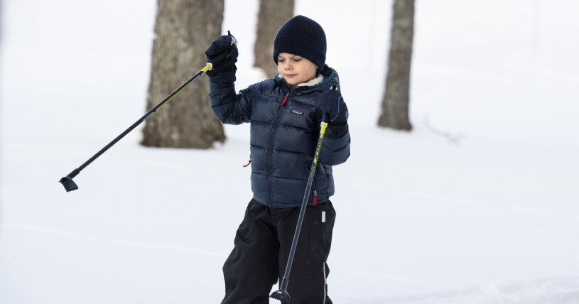 Prins Oscar åker skidor – och det visade sig att han var väldigt duktig på det.