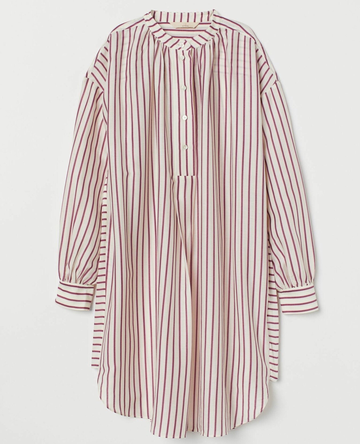 Offwhite tunika med röda ränder, knälång modell, från H&M