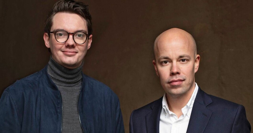 Författarna Gustav Almqvist och Fredrik Hjorth.