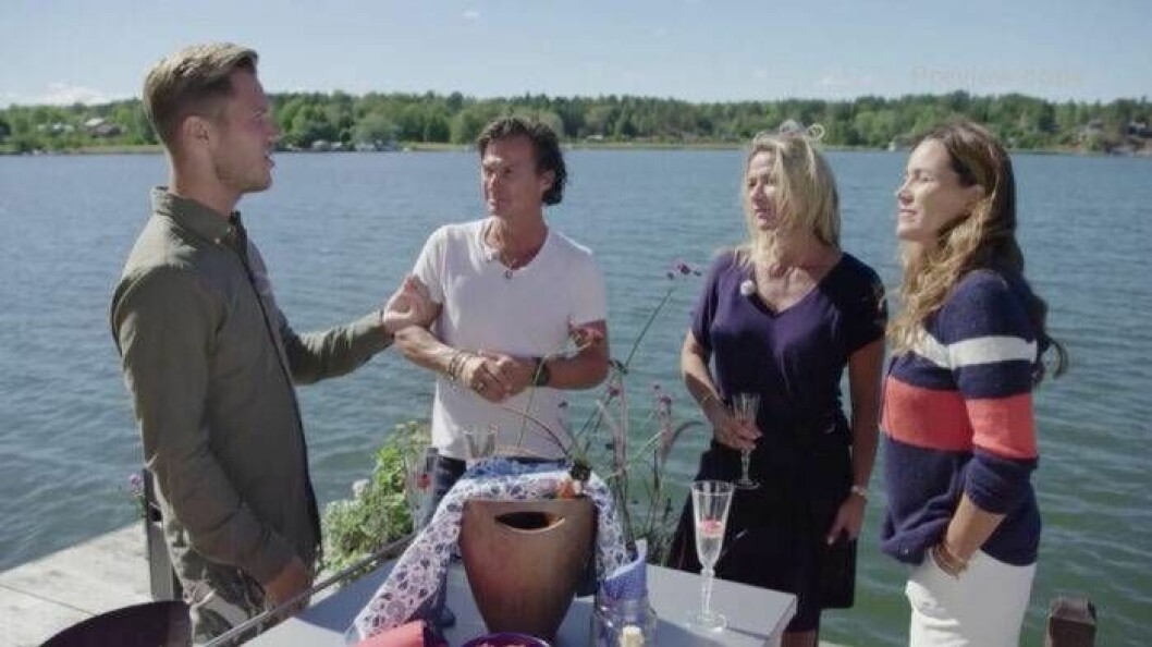 Premiär för <em>Renées brygga </em>med Viktor Frisk, Petter Stordalen, Kristin Kaspersen och Rnée Nyberg. Foto: TV4 Premiär för Renées brygga med Viktor Frisk, Petter Stordalen, Kristin Kaspersen och Rnée Nyberg. Foto: TV4