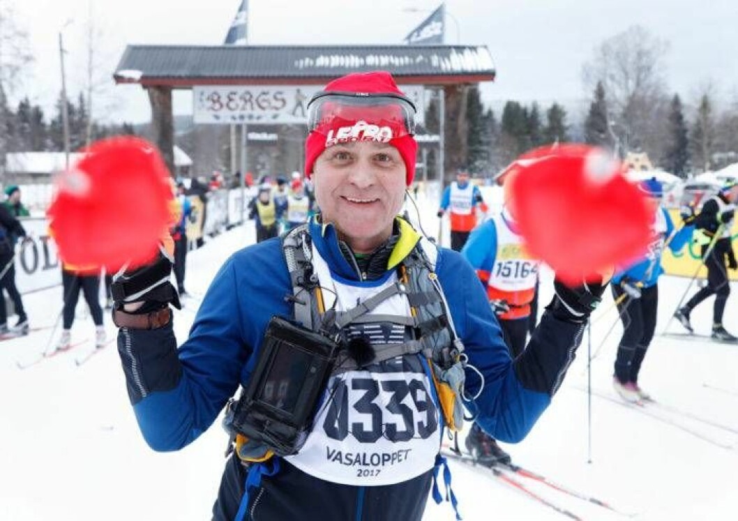 Rickard Olsson åkte Vasaloppet 2017, men inte för SVT utan för Radio Mix Megapol. Bild: Patrik Österberg / IBL Bildbyrå