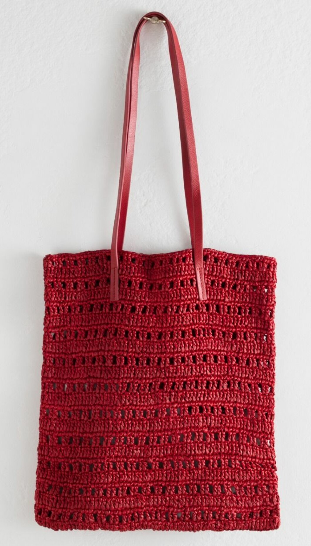 Röd vävd shopper från & Other Stories