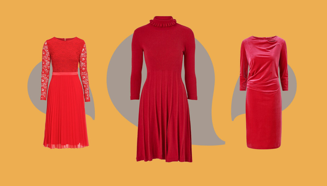 Röda klänningar till julen 2019