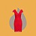 Röd spetsklänning med djup v-ringning