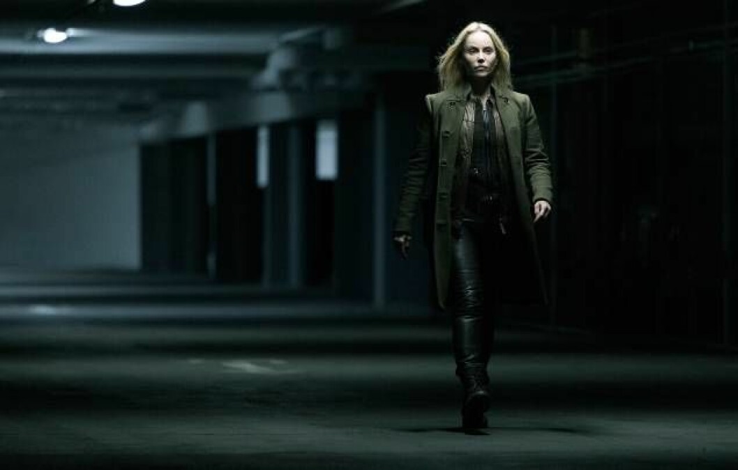 Sofia Helin som Saga Norén i den fjärde säsongen av <em>Bron</em>. Foto: Jens Juncker-Jensen Sofia Helin som Saga Norén i den fjärde säsongen av Bron