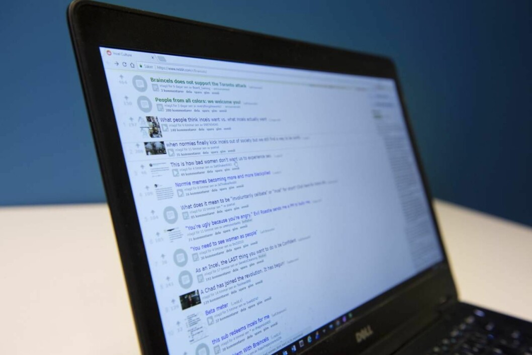 Internetforumet Reddit har varit en samlingsplats för incelmännen, i Sverige rör det sig om ett hundratal. Foto: TT