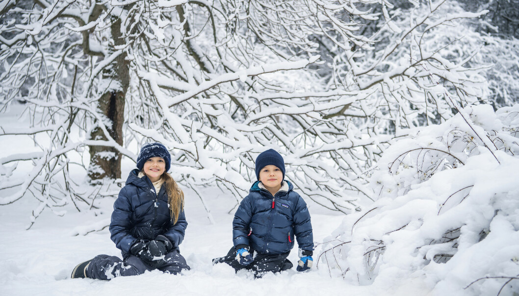 Oscar och Estelle under längdskidturen