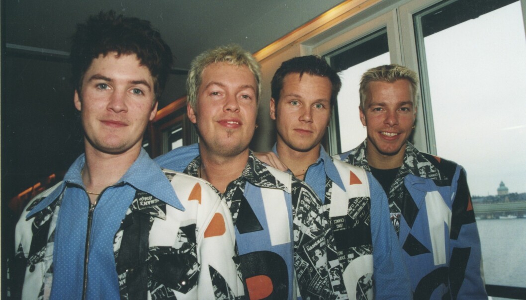 Arvingarna i början av karriären. Från vänster Kim Carlsson, Tommy Carlsson, Lasse Larsson och Casper Janebrink. Arvingarna i början av karriären. Från vänster