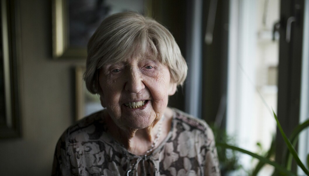 bild på dagny på hennes 105e födelsedag.
