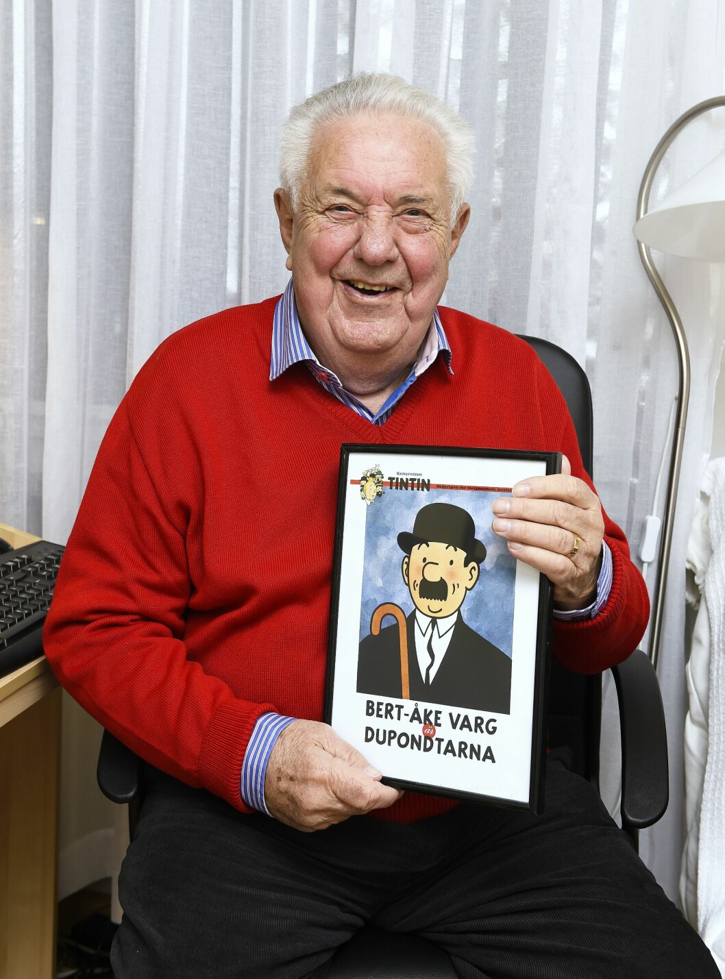 Trots att han inte var någon samlare, finns en hel del Tintin-memorabilia i Bert-Åke Vargs hem.