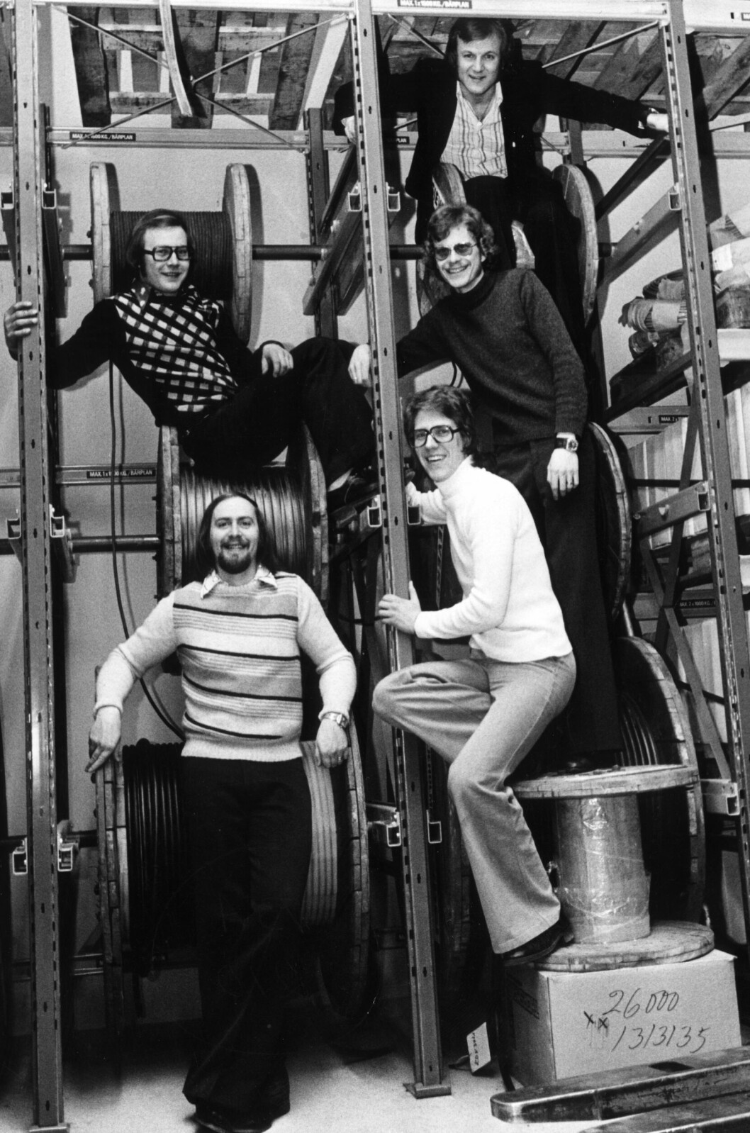 År 1974 bestod Vikingarna av bandmedlemmarna av Börje Gunnarsson, Tord Sjöman, Jörgen Arnemar, Per-Anders Carlsson och Stefan Borsch (längst ner till vänster).