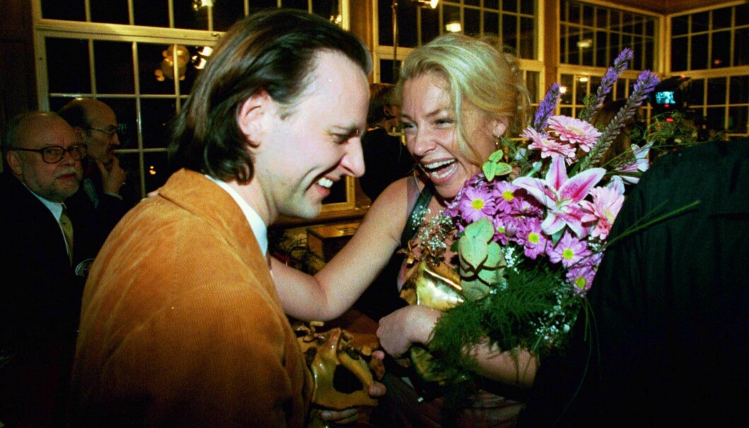 Björn Kjellman och Katarina Ewerlöf på guldbaggegalan 2000