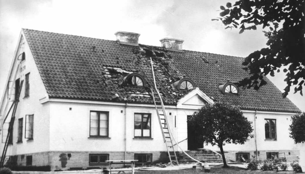 Äldreboendet i Hurva natten efter branden