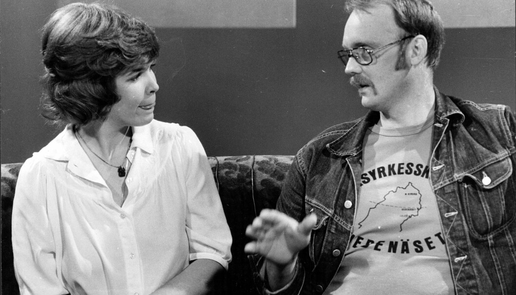 Kristin Enbom och Janne Olsson i Kvällsöppet, 1979
