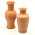 Två oglaserade vaser i keramik.