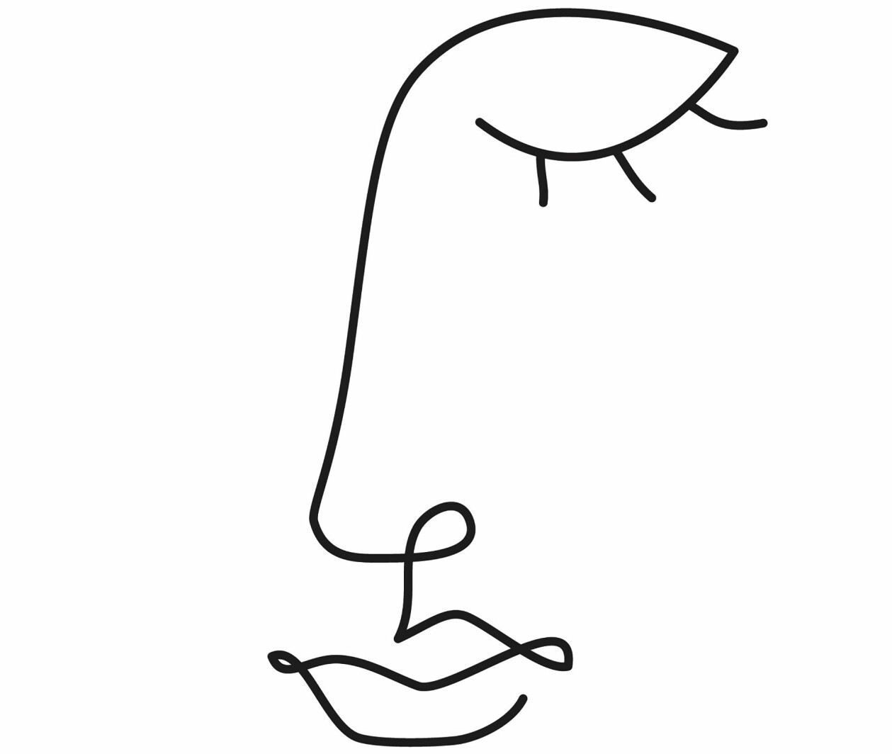 Mall i form av ett grafiskt ritat ansikte