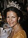 Drottning Silvia iklädd det omtalade huvudsmycket Briljantdiademet – eller nine prong tiara.