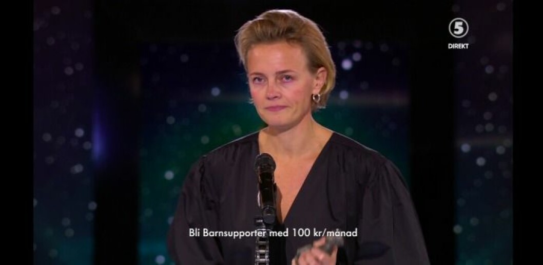 Josephine Bornebusch under galan. Foto: Dplay/Kanal 5