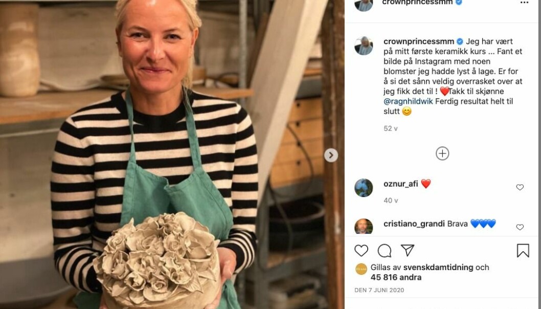 Kronprinsessan Mette-Marits Instagramkonto.