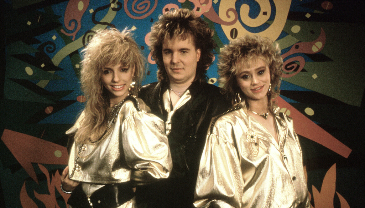 Sound of Music deltog i <i>Melodifestivalen</i> 1986 med låten <i>Eldorado</i>. Foto: TT Sond of music med Angelique, Peter Grönvall och Nanne Grönvall.