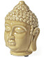 Sovande Buddha-huvud i gul keramik, från Mio