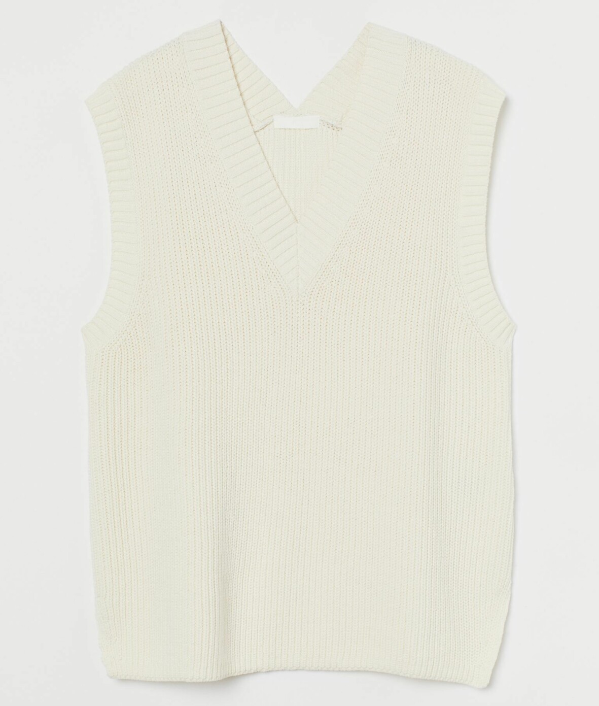 Stickad vit väst från H&M