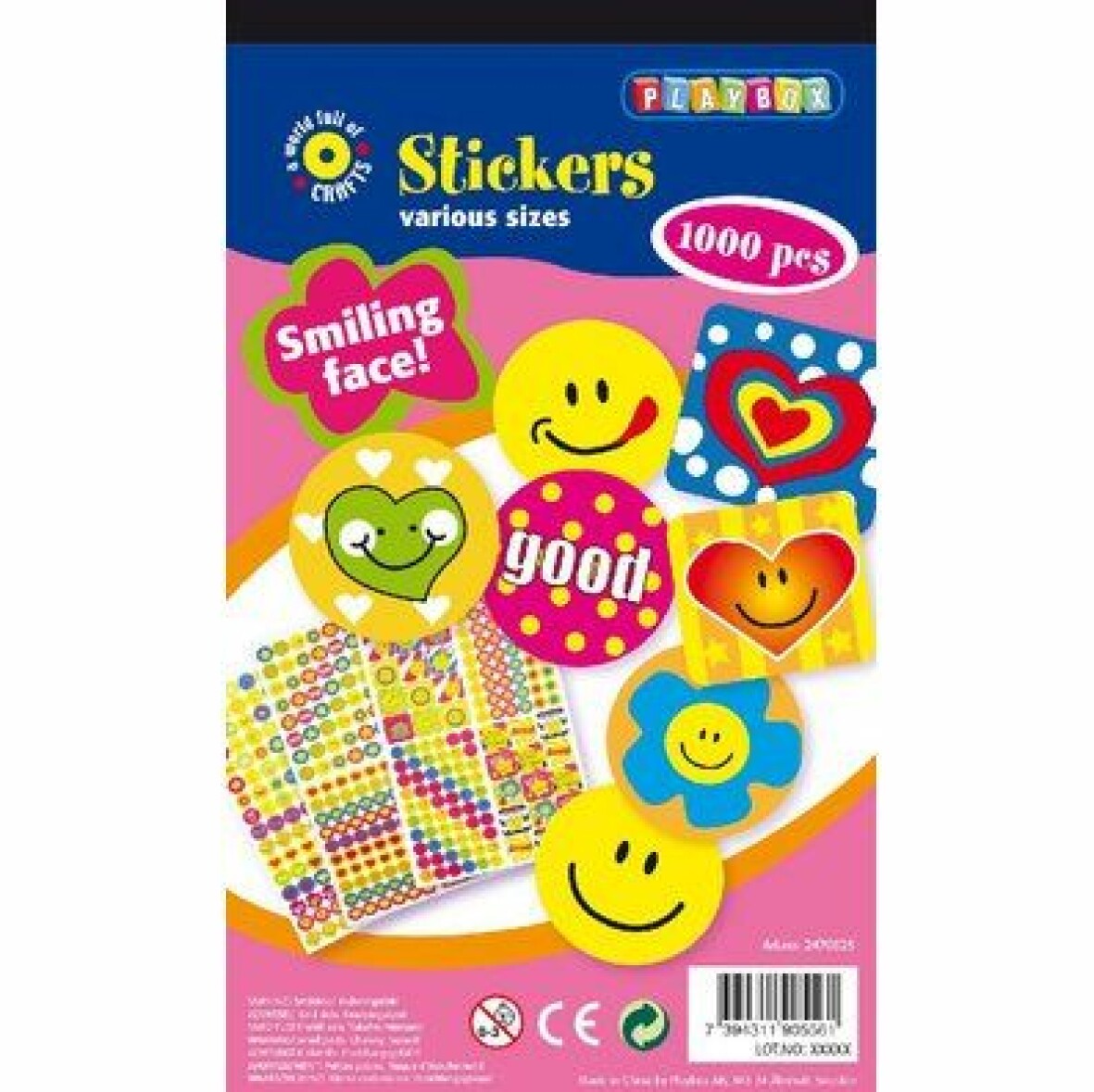Smiley-klistermärken.