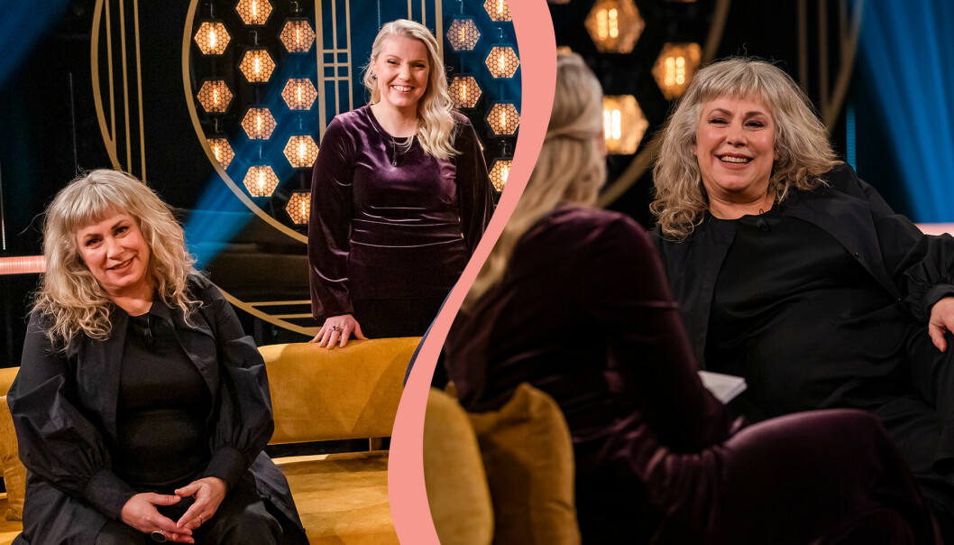 Stina Wollter gästar SVT-programmet Carina Bergfeldt talkshow 2022.