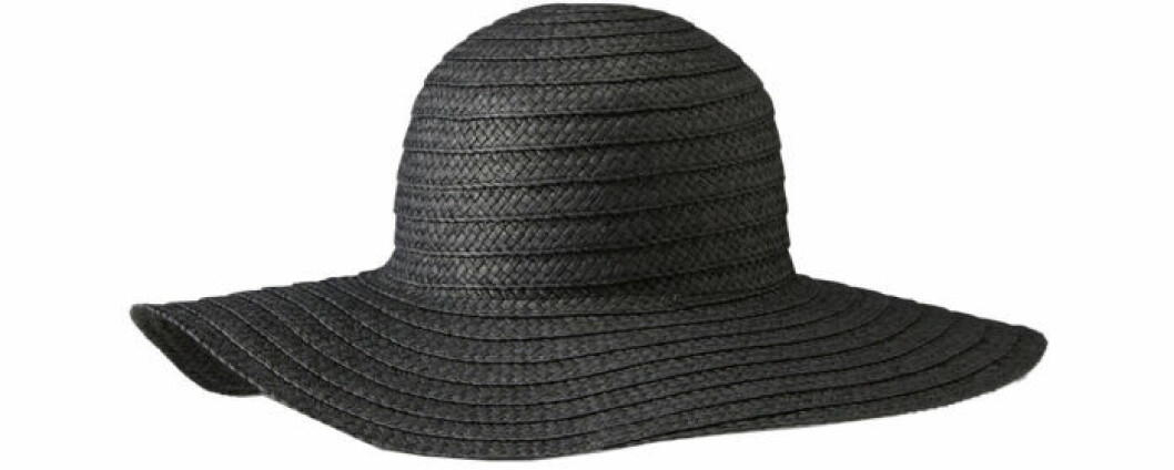 Flätad svart solhatt