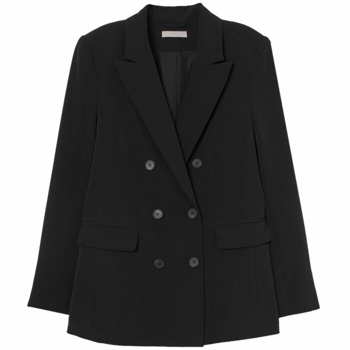 svart dubbelknäppt kavaj från H&M