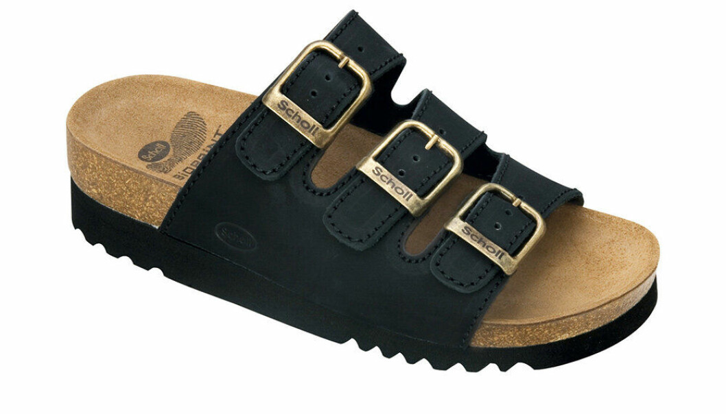 Svarta Scholl-sandaler.