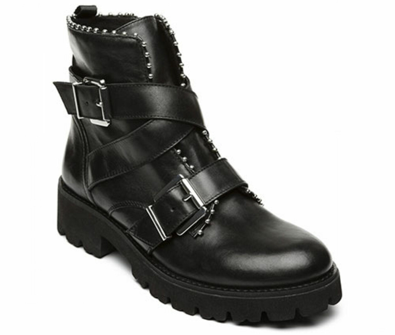Svarta skinnkängor med spännen, från Steve Madden.