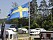 Campingplats med svensk flagga