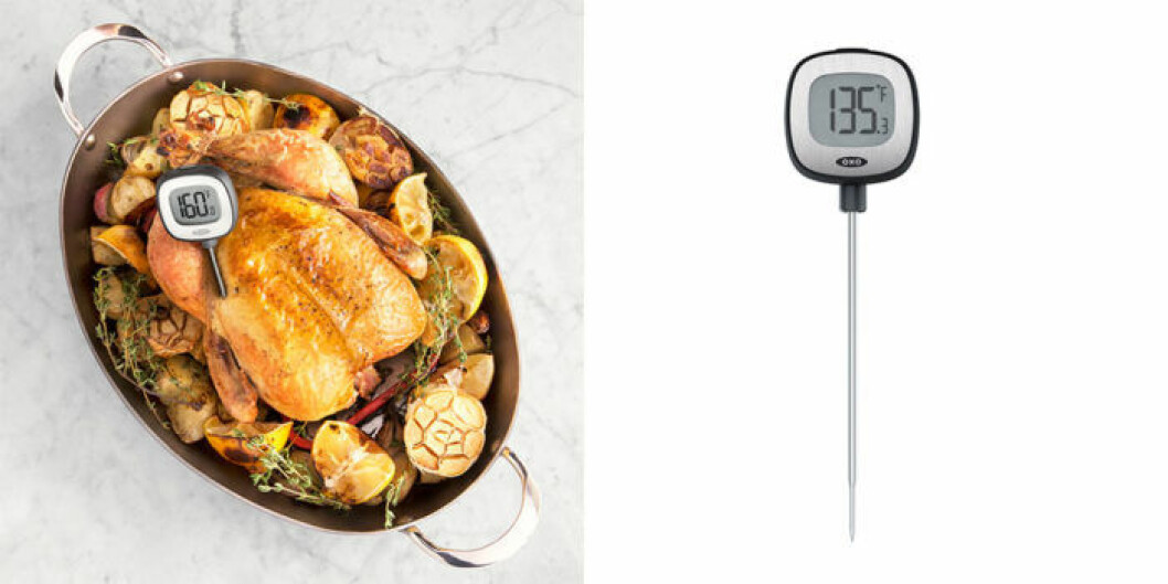 Köttermometer som ger omedelbara temperatursvar.