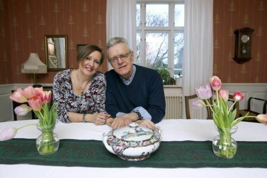 Terry Evans och frun Astrid i bostaden. 