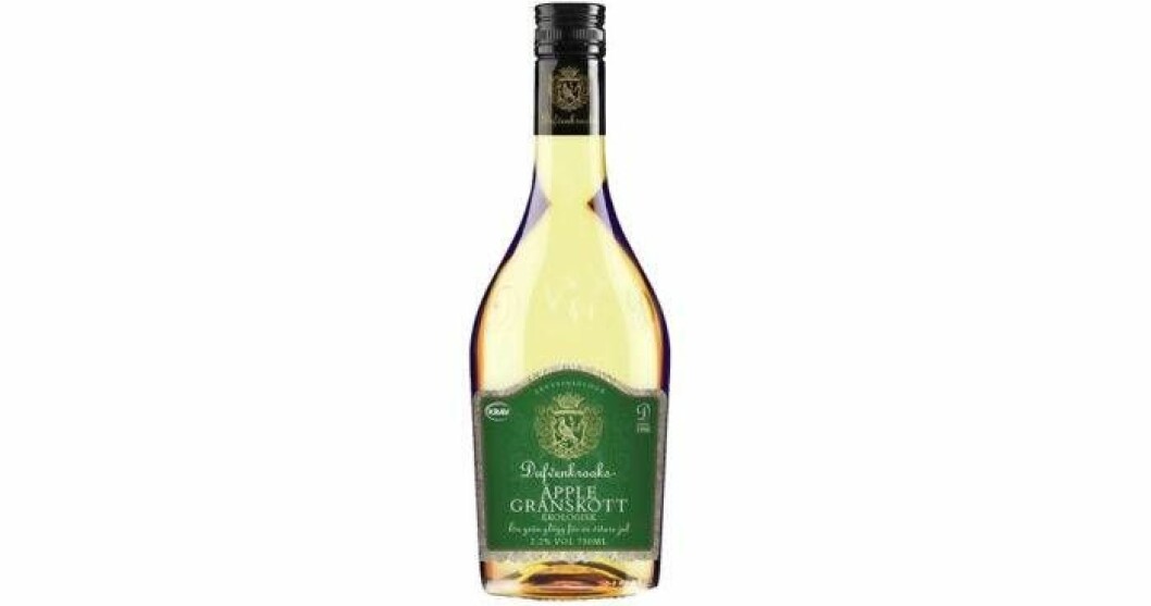 Dufvenkrooks Äpple och granskott, Kravmärkt vit lättvinsglögg 2,2 %, ca 30 kr/75 cl.