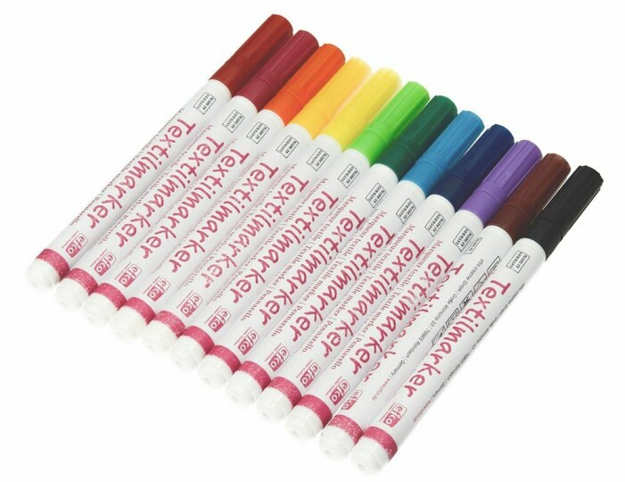 Textilpennor i regnbågens färger